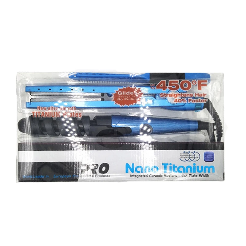 

Pro 2 in 1 Multifunctional Hair Straightener Professional Hair Curling & Straightening Iron Curling Irons Flat Iron Set