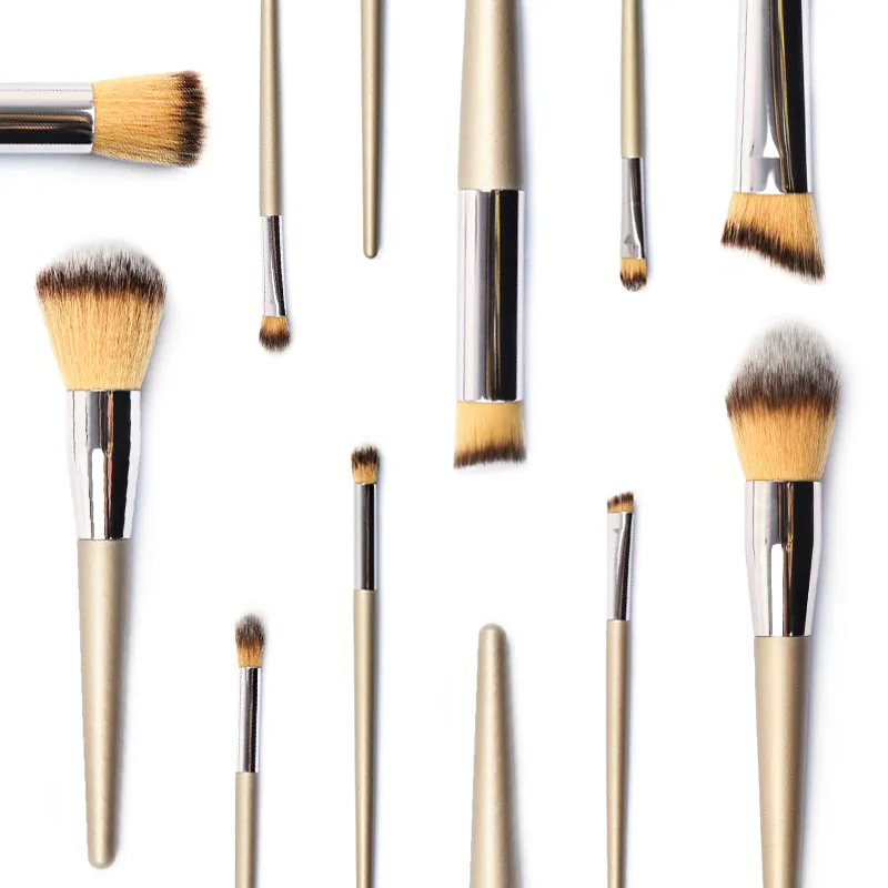 

Champagne Gold Makeup Brushes For Foundation Powder Blush Eyeshadow Concealer Lip Eye Make Up Brush Beauty Tools MZS1001