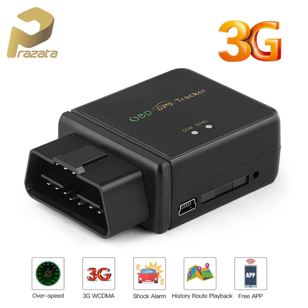 

Prazata 3G GPS Tracker Car GPS Vehicle Tracker GPS Locator OBD2 Real-time Tracking Voice monitor OBD II Interface LifeTime Free