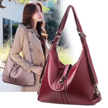 

Leather Hobos Bags Large Capacity Women Shoulder Messenger Bag Handbag Famous Big Tote Bag Designer Handbags High Quality Sac