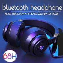 Беспроводные bluetooth-наушники EQ Mode Hands-free Bass стерео HIFI гарнитура светодиодный складной наушники с микрофоном для iPhone