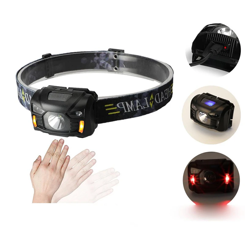 

Portable Mini LED Headlamp Head Lamp Headlight Waterproof Outdoor Camping Fishing Headlight Motion Sensor head lamp