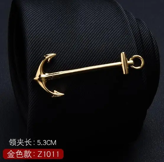 Anchor 20 шт./лот, Золотой зажим для галстука, винтовка, пистолет, якорь, курительная трубка, ножницы для рыбы, очки, ручка для ключей, зажим для галстука, зажимы для галстука, мужские ювелирные изделия, смешанный заказ - Окраска металла: Anchor