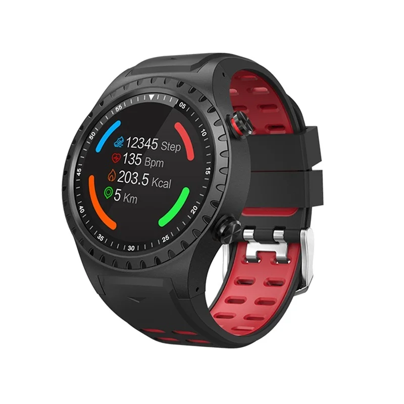 Torntisc Полный Круглый экран 1,3 дюймов M1 Смарт часы gps Android компас с Bluetooth барометр дисплей погоды спортивные умные часы для мужчин - Цвет: RED