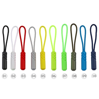 Mixed 20Pcs Zipper Rope Plastic Zipper Pull With Strap For Backpack Gym Suit Garment Accessorie Zip Rope For Apparel - Цвет: Mixed
