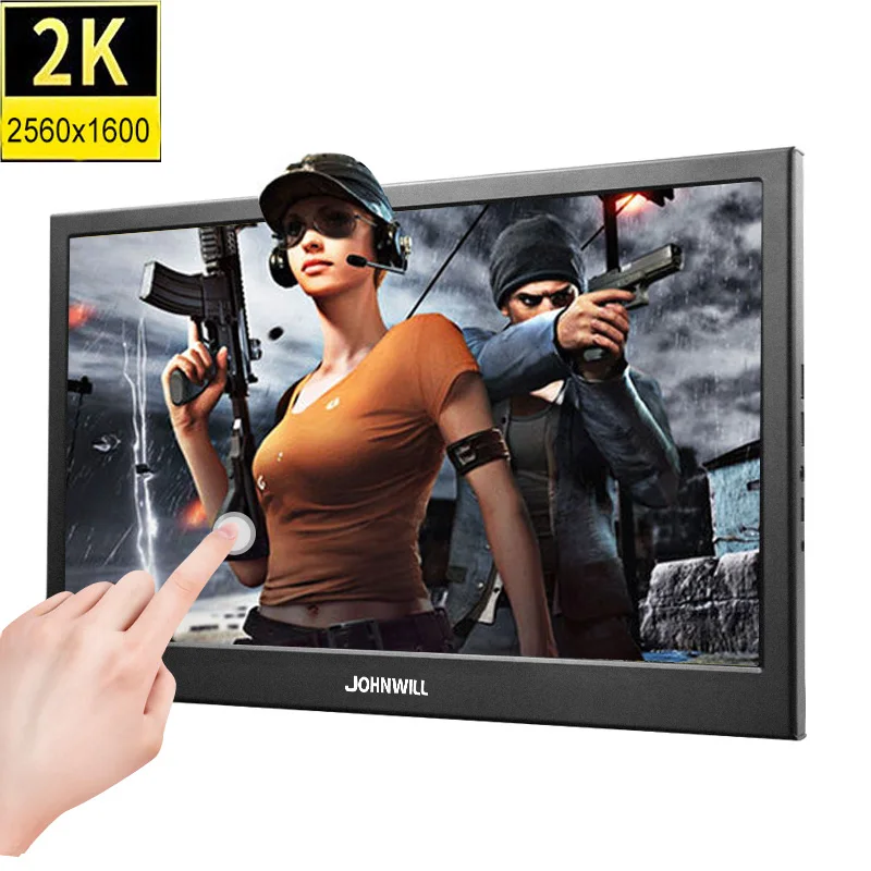 Портативный монитор ПК 10 1 дюймов 2K ips сенсорный экран маленький игровой hdmi ЖК