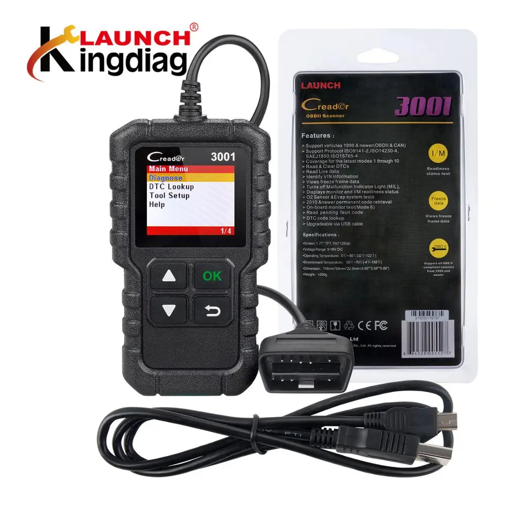Считыватель кодов obd2 LAUNCH X431 CR3001 диагностический сканер для автомобильного