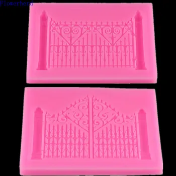 

Retro Fence Gate Silicone Fondant Cake Mold DIY Baking Tool Chocolate Candy Mold Cake Decorating Tools Pastry Mold Wedding Decor