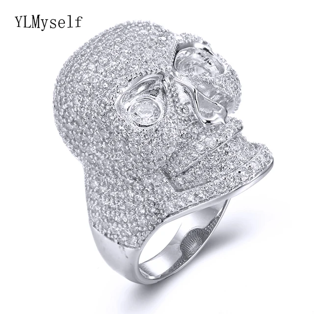 Cool Rock Big Stones Full stones Jewelry Skull-Design Large Rings for Cocktail party Neo goth Jewellery Women 1
