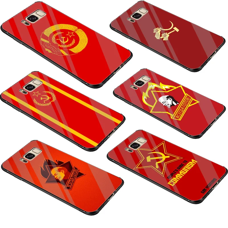 URSS Glass Case TPU For Samsung A70 A50 A40 A30 A20 A10 A60 Note 8 9 S10 S7 Edge S8 S9 Plus Cover Shell | Мобильные телефоны и