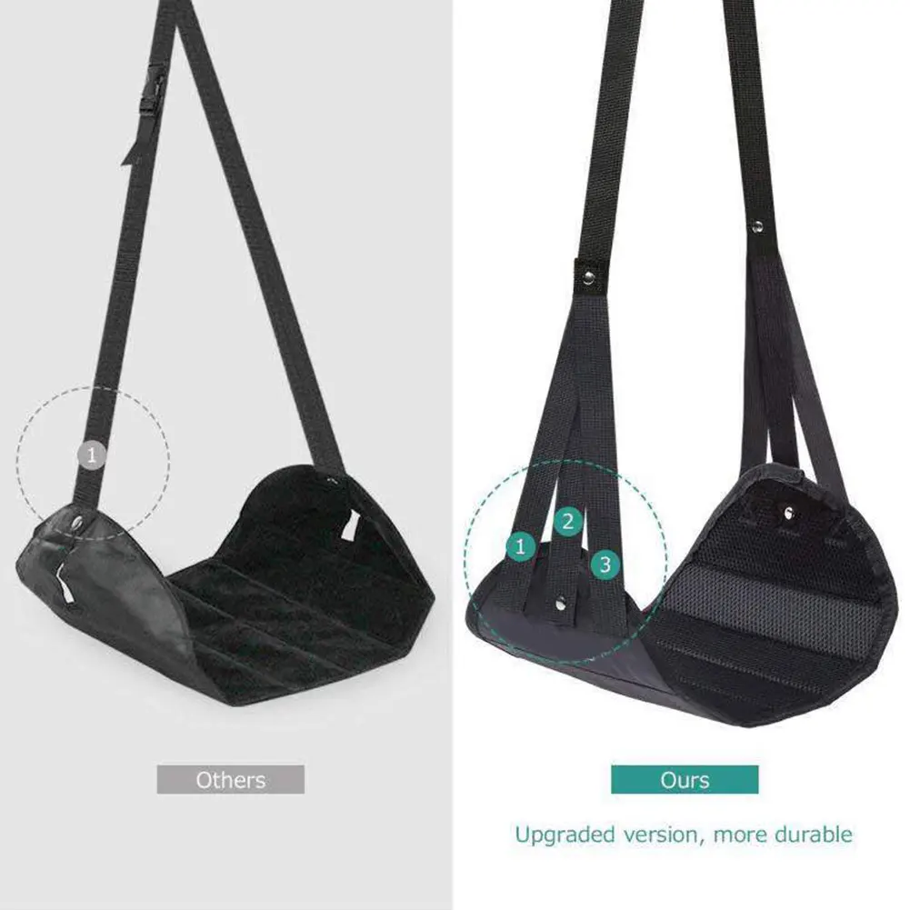 

New Prevent Swelling Portable Home Office Memory Foam Adjustable Airplane Footrest Hammock Gift Long Travel Leg Flight Hanging