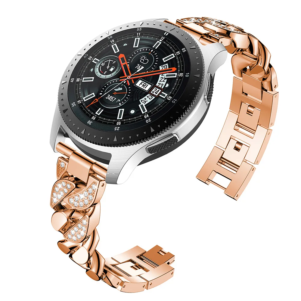 Ремешок с бриллиантами для Samsung Galaxy Watch 4 3 42 46 41 45 мм Active 2 металлический 22 20 |