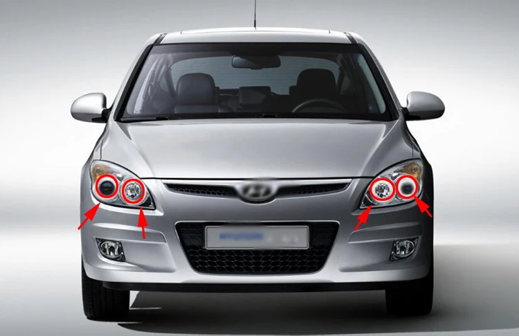 Для hyundai i30 08-11 Аксессуары Последние Фары многоцветный RGB светодиодный ангельские глазки Halo Кольцо глаз DRL RF дистанционное управление