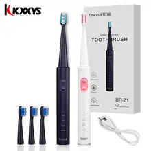 Вибрационная электрическая зубная щетка перезаряжаемая USB зарядка для взрослых с таймером щетка 4 шт. сменные головки таймер зубная щетка водонепроницаемая