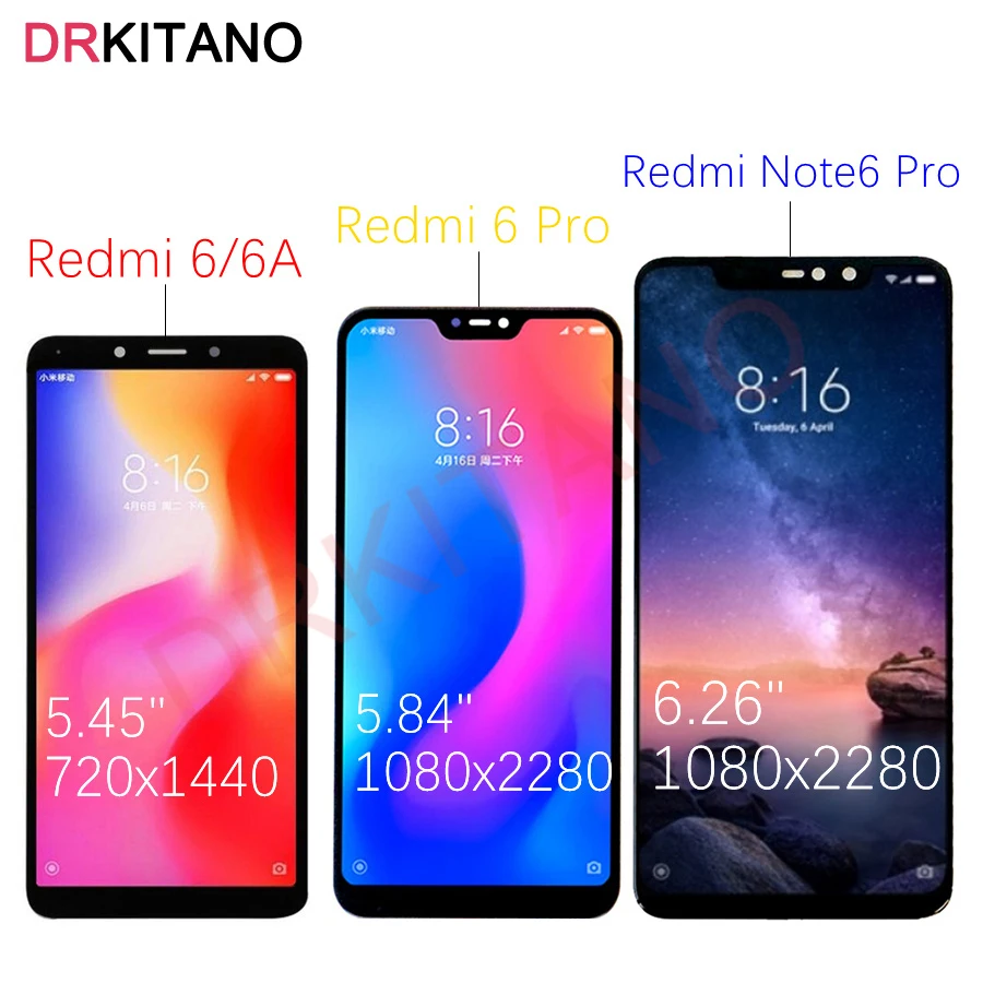 Для Xiaomi Redmi 6 6A Note6 Pro ЖК-дисплей с сенсорным экраном дигитайзер для Xiaomi Redmi Note 6 Pro ЖК-экран с заменой рамки