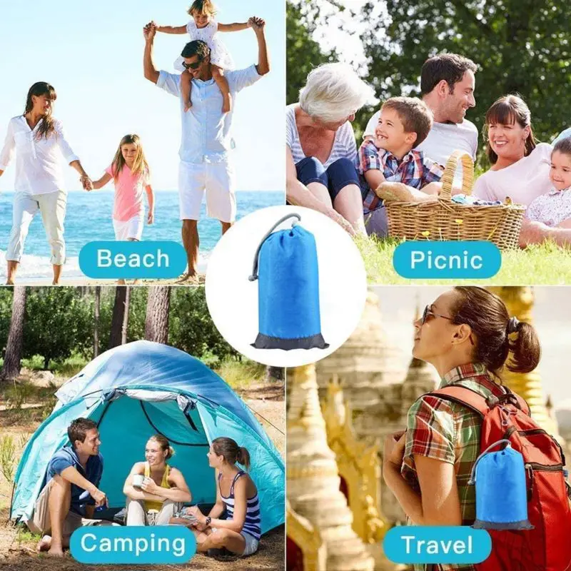Manta de Picnic impermeable, esterilla con correa de transporte y bolsa de  almacenamiento para exteriores, familia, Camping, fiesta, Playa - AliExpress