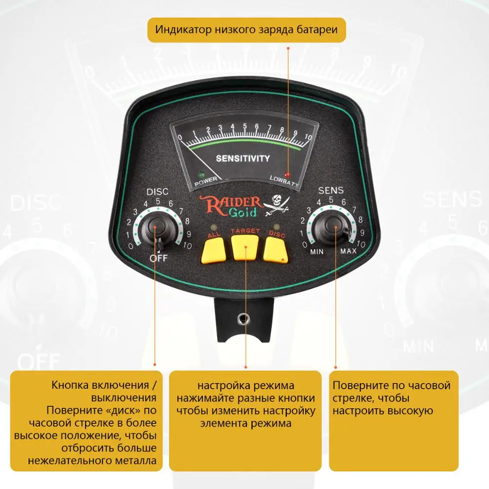 Профессиональный Подземный металлоискатель MD3009II детектор металла золотого