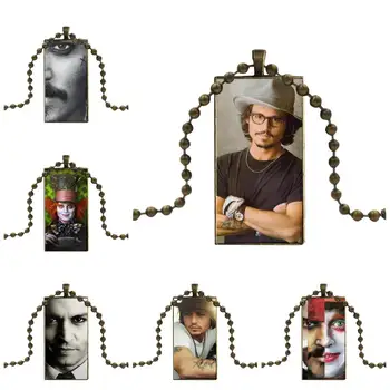 

Johnny Depp Quotes Jack Sparrow Movie Glass Pendant Necklace Handmade Half Pendant Rectangle Necklace For Women Party Gift