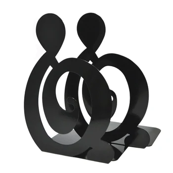 

1pair Book Storage Shelf Office Supply Home Decor Vintage Desk Organizer Non Skid Holder School Stand Metal Bookend Musical Note