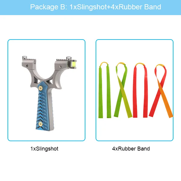 Topcarchery Рогатка из нержавеющей стали с 4 резиновыми полосками 100 аммосов для охоты взрослых на открытом воздухе катапульта Sling Shot - Цвет: PckB-slingshot-4band