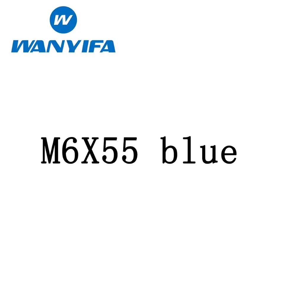 Титановые болты M6X45 50 55 60 мм Цикл Acessory велосипед Велоспорт коническая головка шестигранные винты - Цвет: M6X55 blue