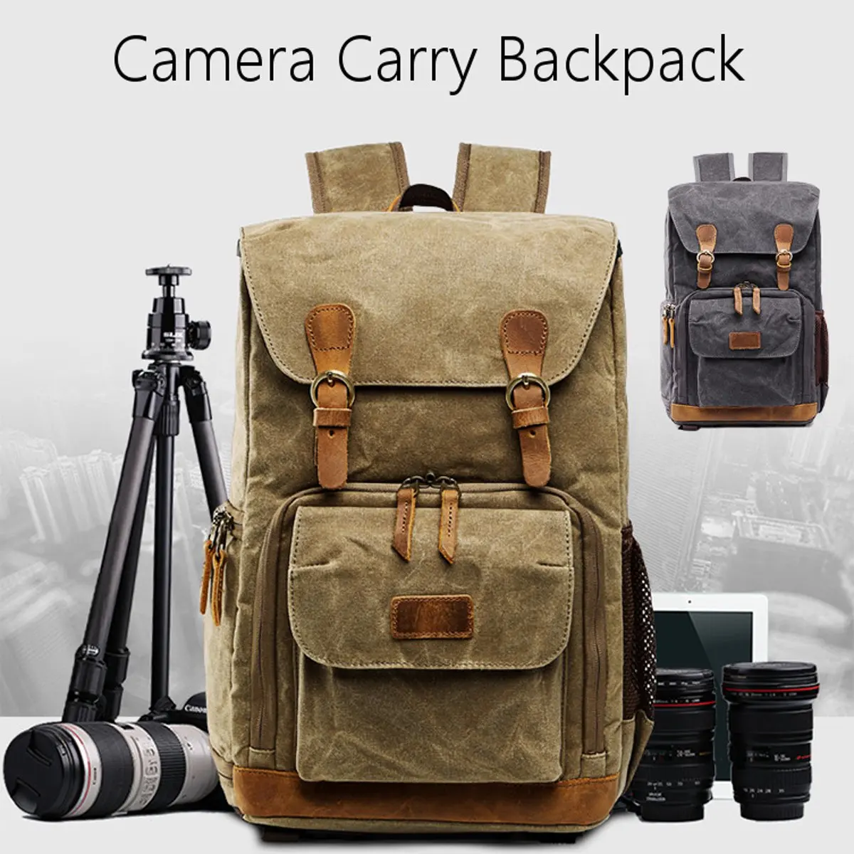 

Large Capacity DSLR SLR Backpack Canvas Waterproof Travel Laptop Lens Carry Bags Case For Digital Camera Accessories 2 Colors