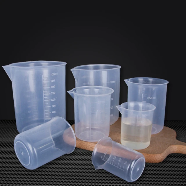 100 ML 10Pcs Plastic Graduated Measuring Cup Liquid Container Epoxy Resin  Silicone Making Tool Transparent Mixing Cup - AliExpress