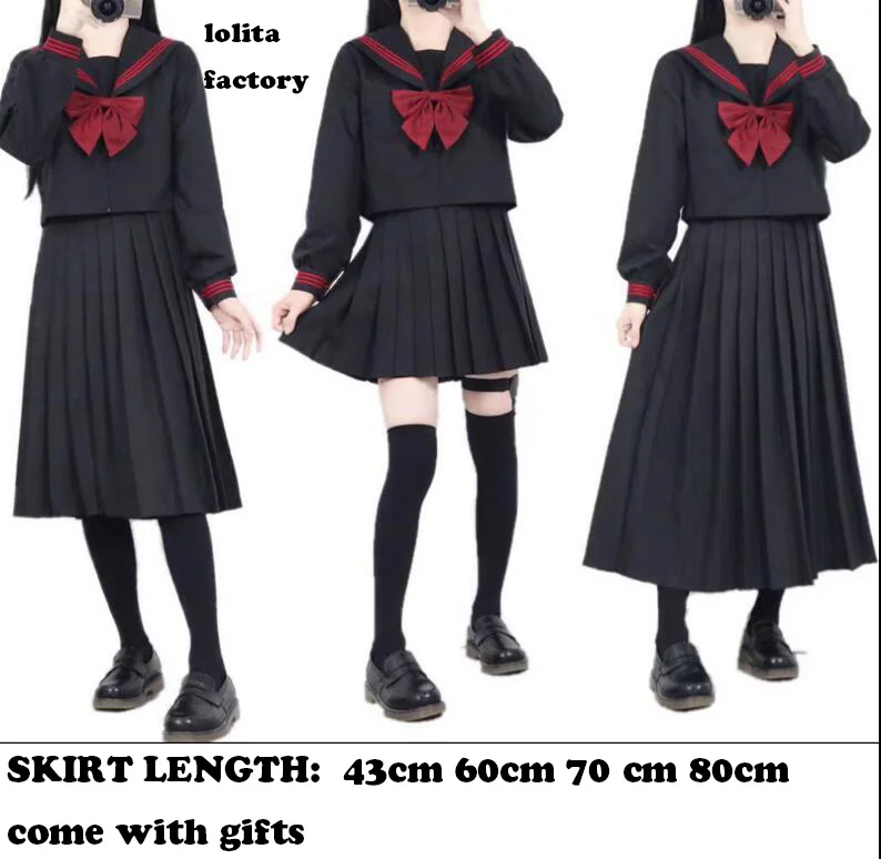 Autumn Japanese School Uniforms For Girls Cute Longlength Sailor Tops