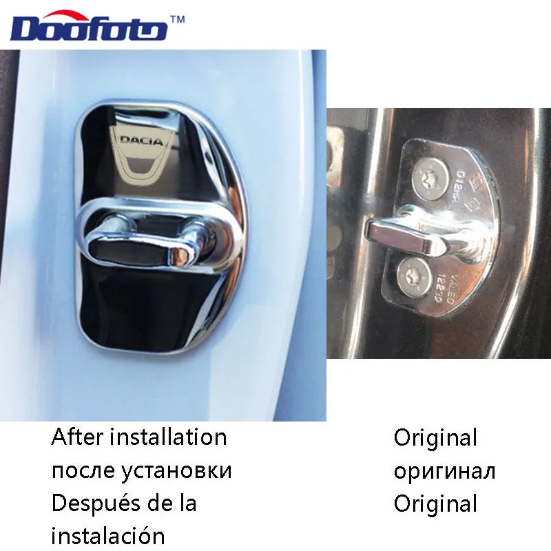 Doofoto 4x крышка дверного замка автомобиля для Dacia Logan MCV Sandero Stepway Lodgy аксессуары стильный замок Защитная крышка оболочка