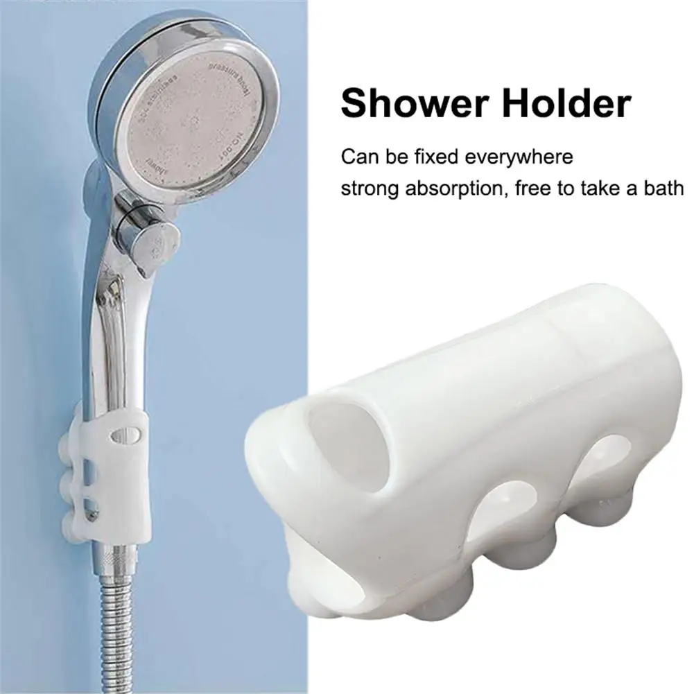 Soporte de ducha reutilizable para baño, ventosa duradera, Material TRP, estante de pared, soporte de fijación para cabezal de Ducha