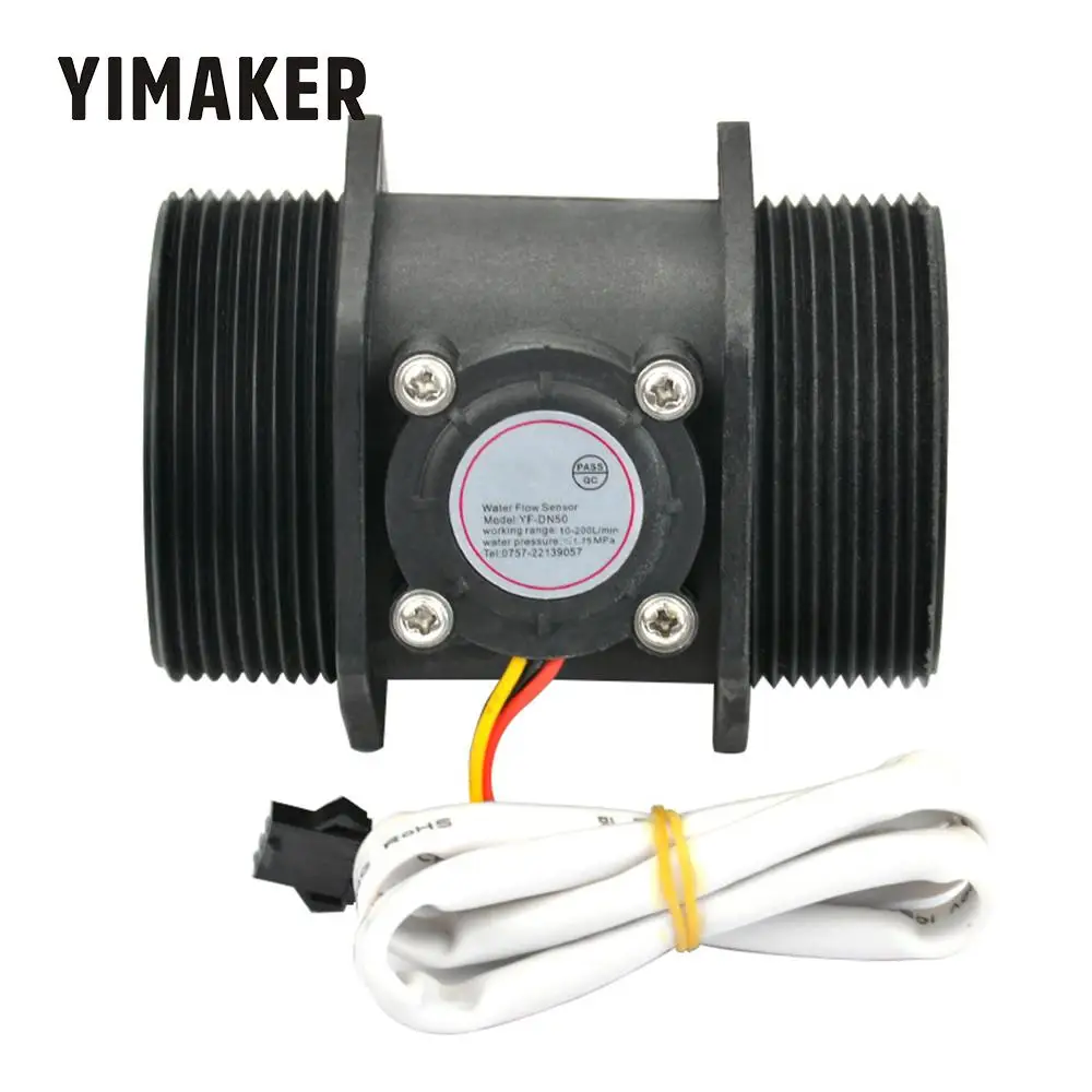 YIMAKER датчик расхода воды DN50 3-24 В 2,0 дюймов 10-200 л/мин Диаметр турбины расходомер Холла Датчик Расходомер переключатель счетчик