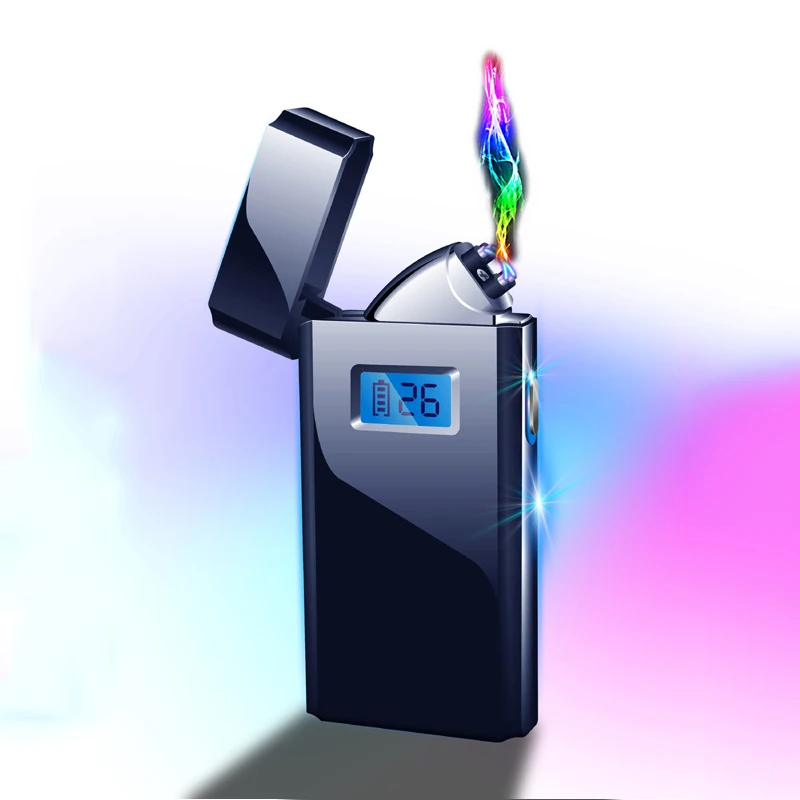 Chiclits Новая электрическая зажигалка с Мощный светодиодный дисплей usb зарядка Зажигалка Ветрозащитная для Плазменно-дуговой гаджет с зажигалкой для мужчин