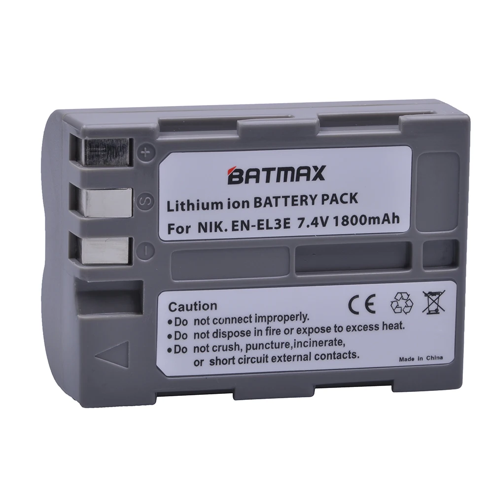 1 battery Batmax EN-EL3E RU EL3e ENEL3e Батарея akku для Nikon D300S D300 D100 D200 D700 D70S D80 D90 D50 L15 - Цвет: 1 battery