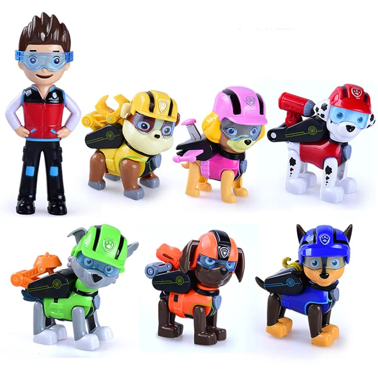 Набор игрушек из 9 предметов «Щенячий патруль», «Щенячий патруль», персонаж из мультфильма Райдер, аниме фигурка, модель patrulha canina, игрушка, рождественский подарок - Цвет: 7dogs