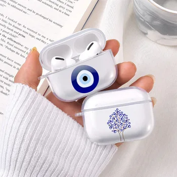 

Eyeball Cute Transparent Earphone Cover Bag for AirPods 1 2 Cases Silicone Bluetooth Box Clear Air Pod 2 Evil Eye Fundas Cases