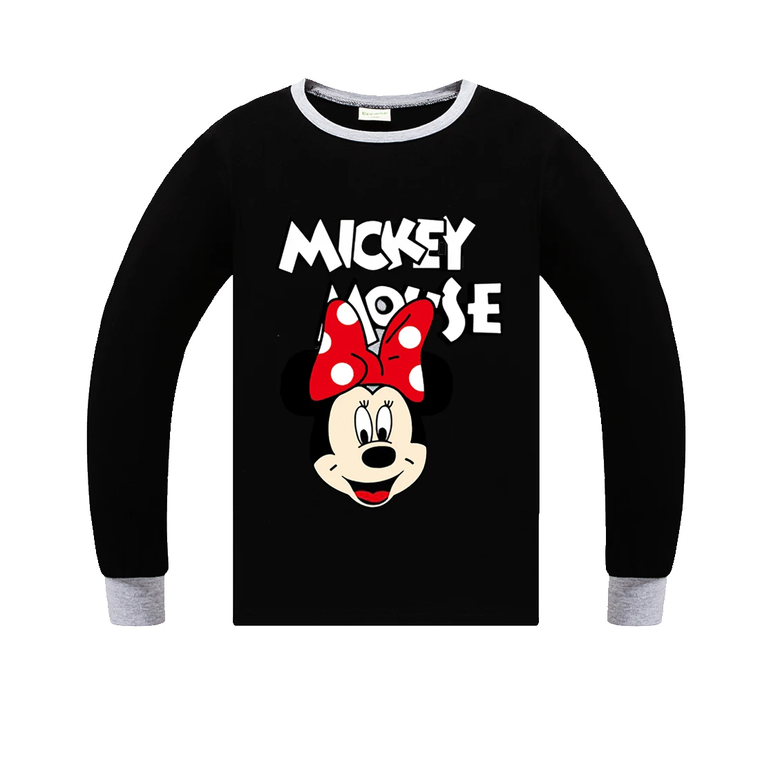 H1180 minnie mickey long Sleeve tops toddler girl shirts christmas clothing Hooded baby clothes boys kids sweatshirts hoodies T shirts - Цвет: H1180