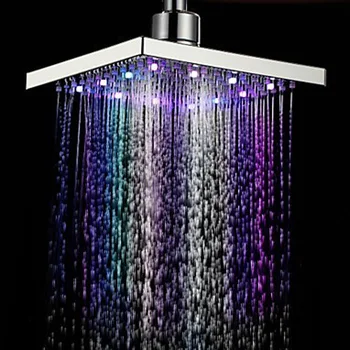 

Led Colorful Light Emitting Top Spray Pressurized Water Saving Bathroom Shower Head Spray Square Shower Head Spray