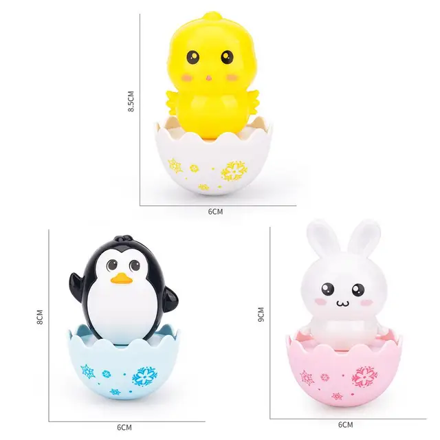 Infant Newborn Toys Sensory Tumbler Toys For Kid Ring Bell Cute Roly-poly Educational Rattle Infant Development Toys For Babies 6