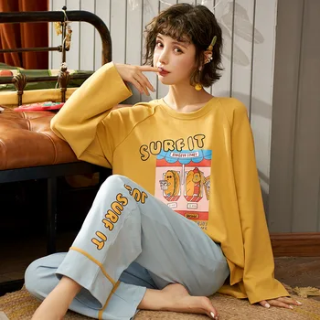 

Sleepwear Women Cotton Pajamas Set Pijama Mujer Invierno Pyjama Femmes Pijama Dumbo Printed Homewear Suit Female Sleepwear Cute