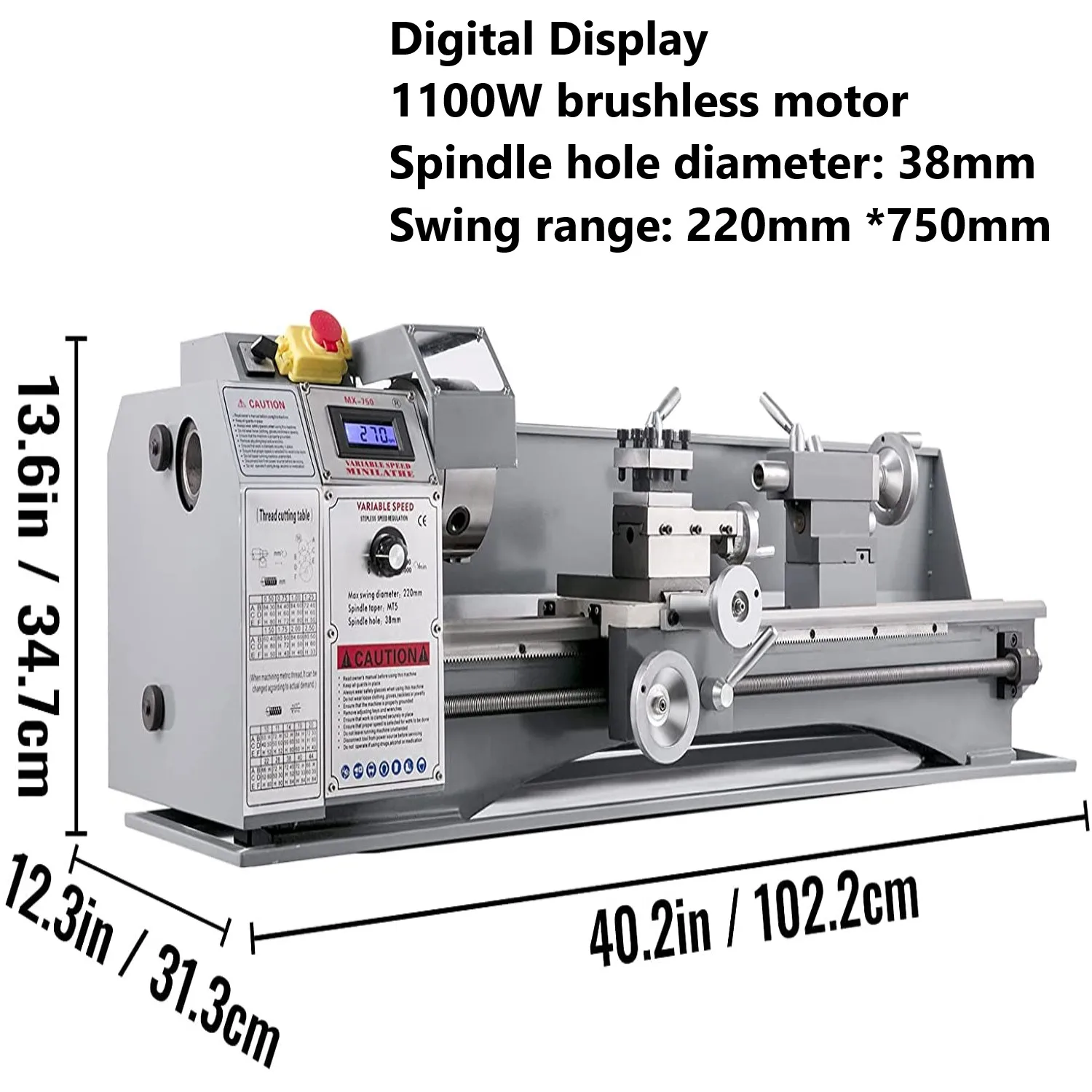 まっちゃょページ MX-750A Mini Lathe Metal 1100W Lathe Machine Drilling Machine Wood