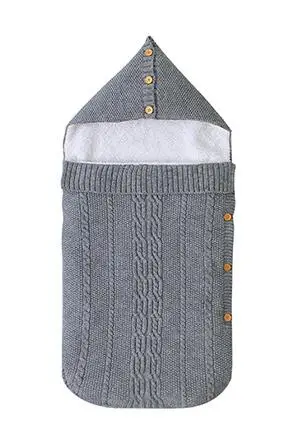 style2grey Осенний конверт для новорожденных; спальные мешки для малышей; зимняя теплая детская коляска; спальный мешок; вязаная уличная пеленка для малышей - Цвет: style2grey