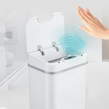 

Automatic Trash Can Rechargable ABS PP Plastic Rectangular Sensor Dustbin Zero Waste Compost Bin Kitchen Rubbish Garbage Bins