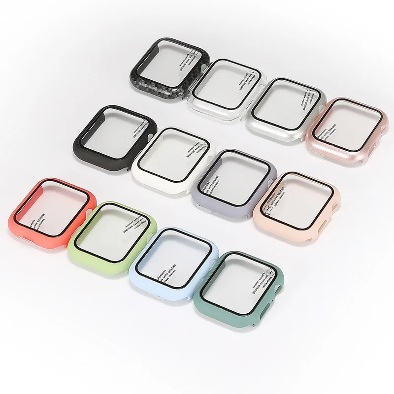 

PC cover for Apple Watch 5 4 3 2 40mm 44mm Protective shell case with Tempered glass film for iWatch 3 2 1 42mm 38mm watch case