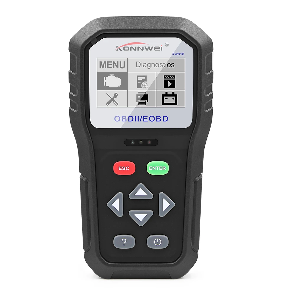 KONNWEI KW818 Enhanced OBDII ODB2 EOBD Car Diagnostic Scanner 12V Battery Tester Check Engine Engine Automotive Code Reader Tool