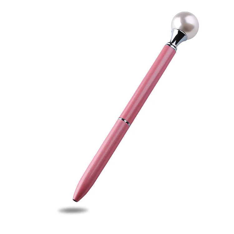 300 шт./лот, 10 красочных креативных шариковых ручек с большим жемчугом, Канцелярские Шариковые ручки, масляные вращающиеся черные Сменные школьные офисные принадлежности - Цвет: Pink