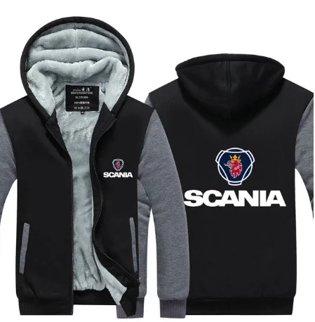 Зимняя Толстая куртка с капюшоном толстовка с капюшоном на молнии Scania стильная повседневная утепленная куртка на молнии S-5XL a c - Цвет: 2