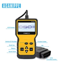 Aganippe V310 полный OBD2 сканер Автомобильный сканер считыватель кода EOBD для диагностики Автомобильная Поддержка Все OBD протоколы с вин/DTC