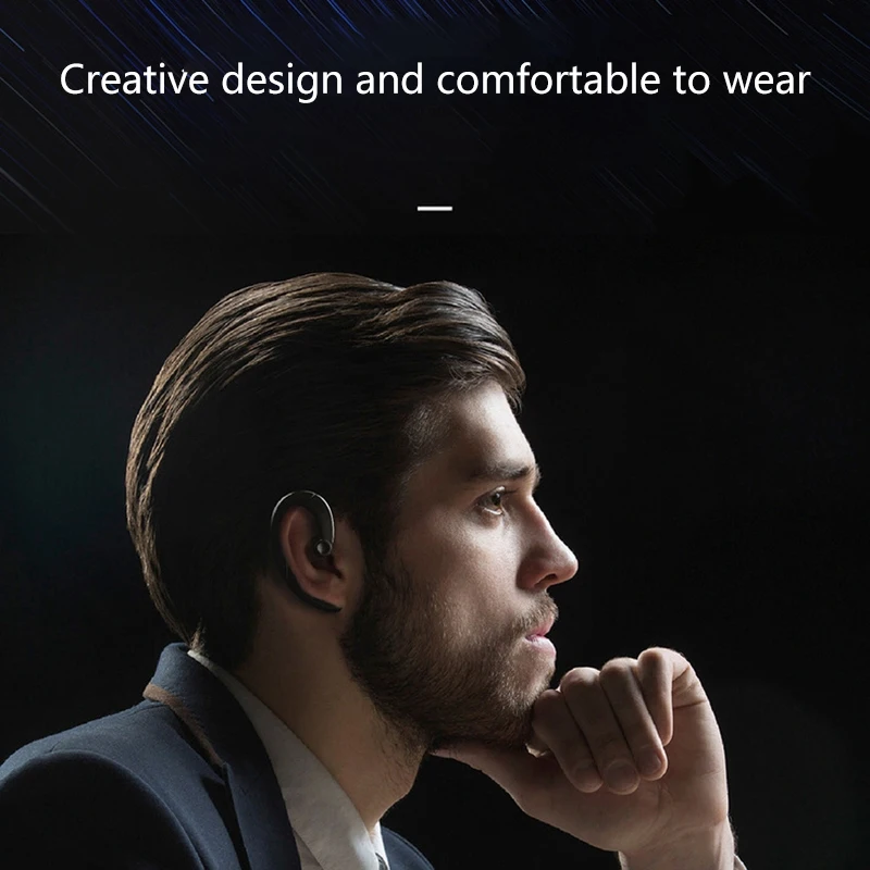 Bluetooth Headset with Mic Earpieces Earhook Bone Conduction Wireless Bluetooth Earphone for Phone