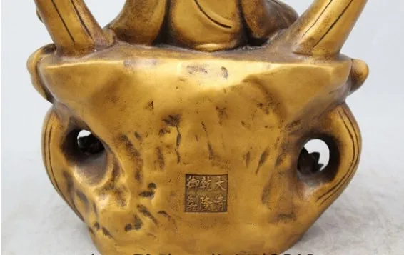 YM 311 2" Китайский, буддийский из бронзы lotus Moon Удобная статуя Guanyin Kwan-Yin