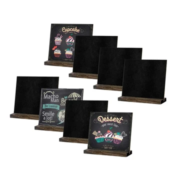

8Pc Wooden Blackboard Message Price Display Wood BlackBoard DIY Stand Chalkboard Notice Blackboard Stationery Writing Board